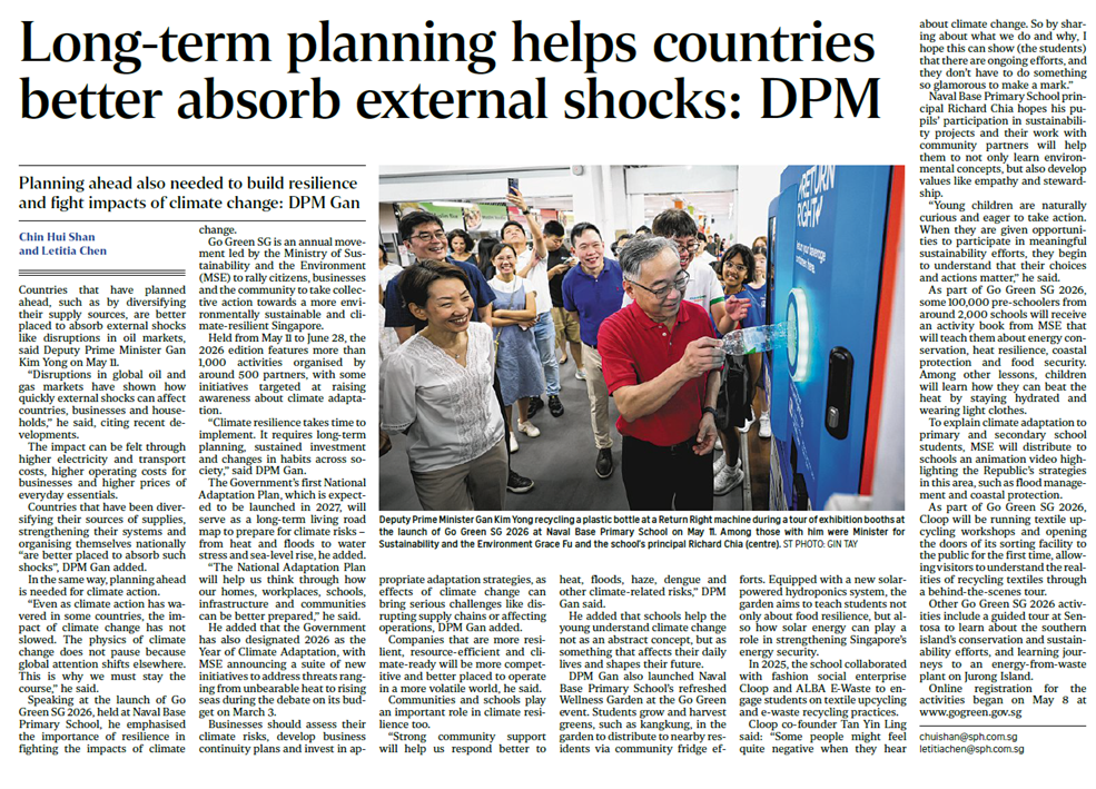straits times artcle on go green 2026